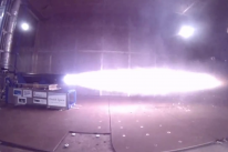 Full scale motor test of the Stratos II rocket, generating 10kN of thrust.