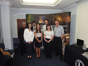 Contenders for the IAC2014 prize: (left to right) Chris Welch (Judge), Chiara Palla, Francisco Comin, Tijana Bogicevic, Nathan Donaldson, Ciara McGrath and Stuart Eves (Judge). Chris Welch